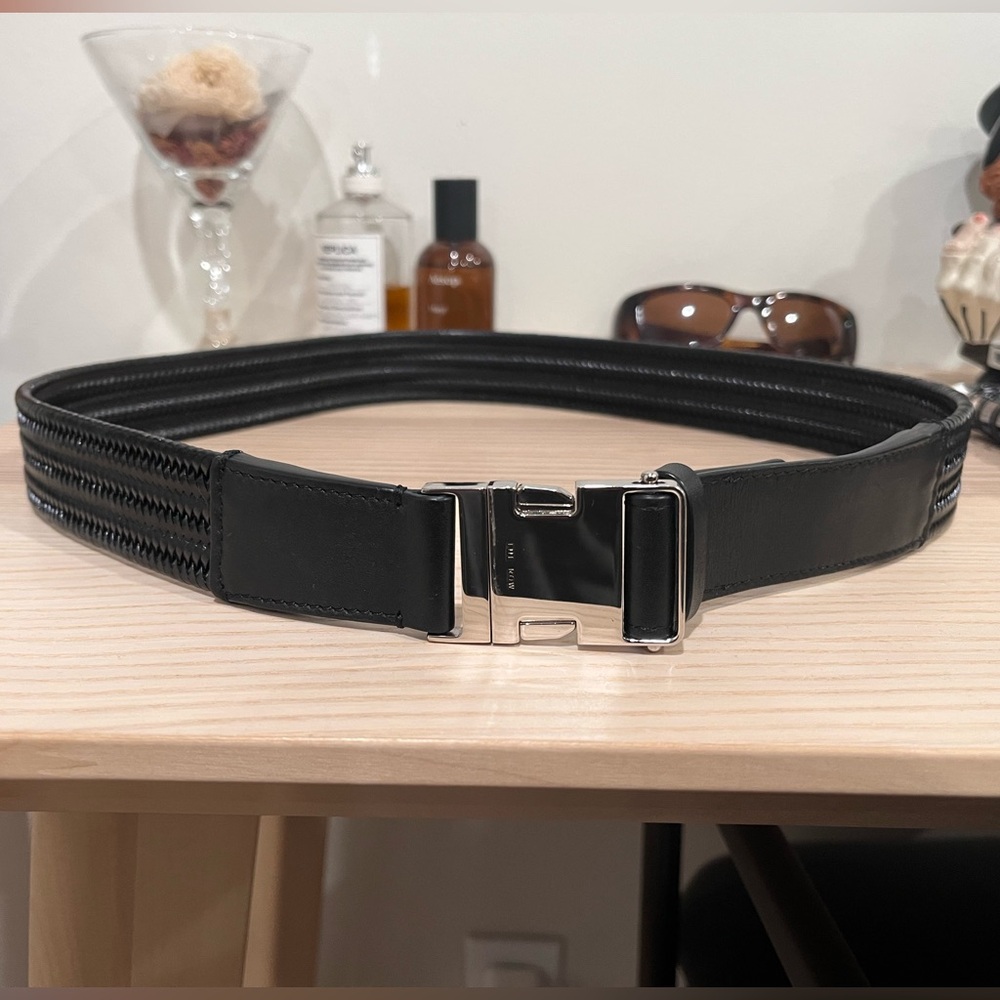 The Row Alex Woven Clip Buckle Belt